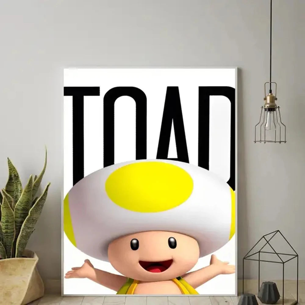 Poster Mario - Champignon Toad Jaune