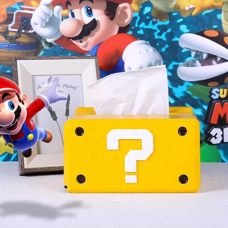 Boîte à Mouchoirs Mario - en Forme de Bloc Mystère