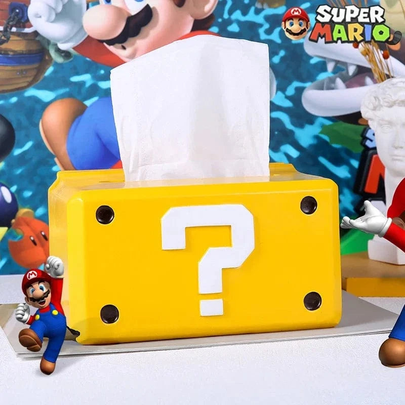 Boîte à Mouchoirs Mario - en Forme de Bloc Mystère