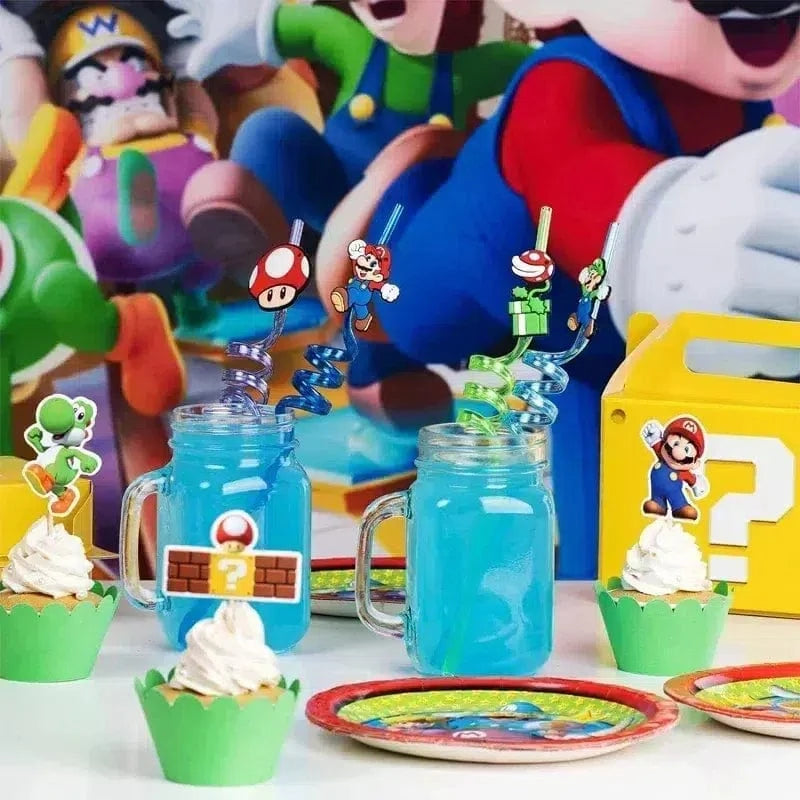 Décoration Anniversaire Mario - Pailles à Boire