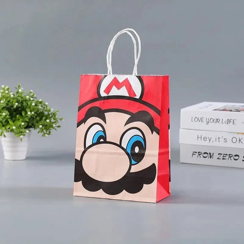 Décoration Anniversaire Mario - Sac en Papier