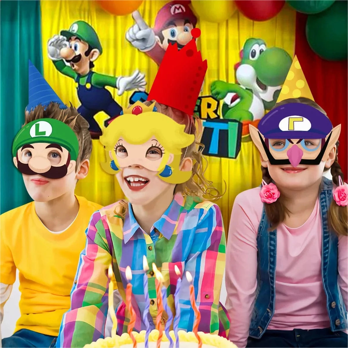 Déguisement Mario - Set de 12 Masques