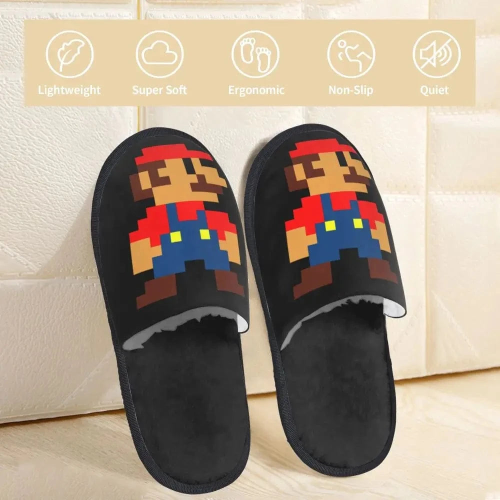 Pantoufle Super Mario Effet Pixel Rétro
