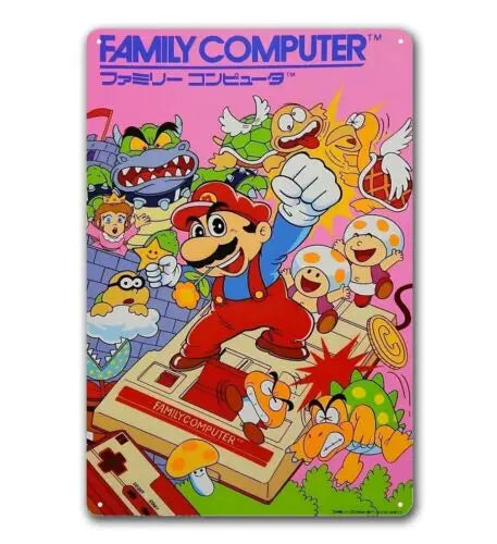 Plaque Décorative Mario en Métal - Famicom Super Mario