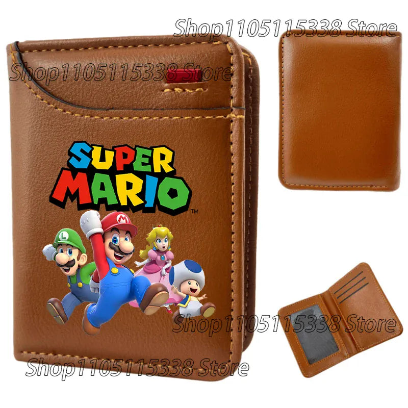 Portefeuille Super Mario - Luigi, Mario, Peach et Toad en Course Marron