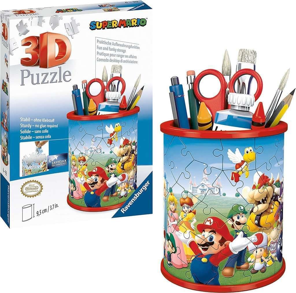 Puzzle Mario 3D - en Forme de Pot à Crayons