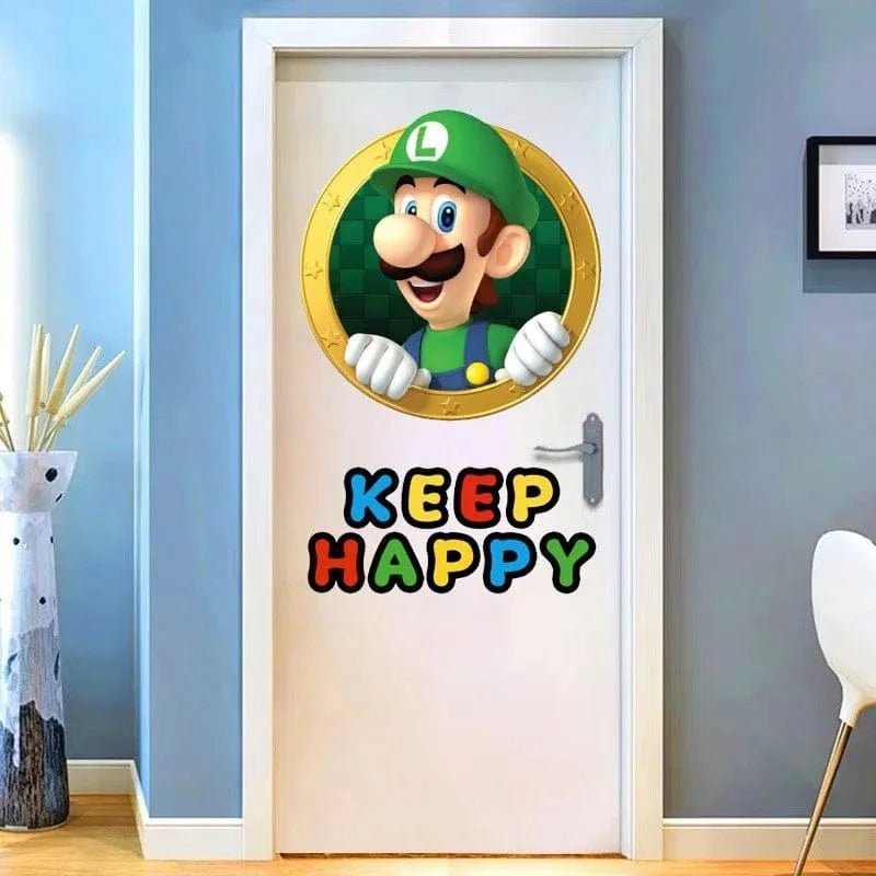Sticker Mario pour Porte - Luigi