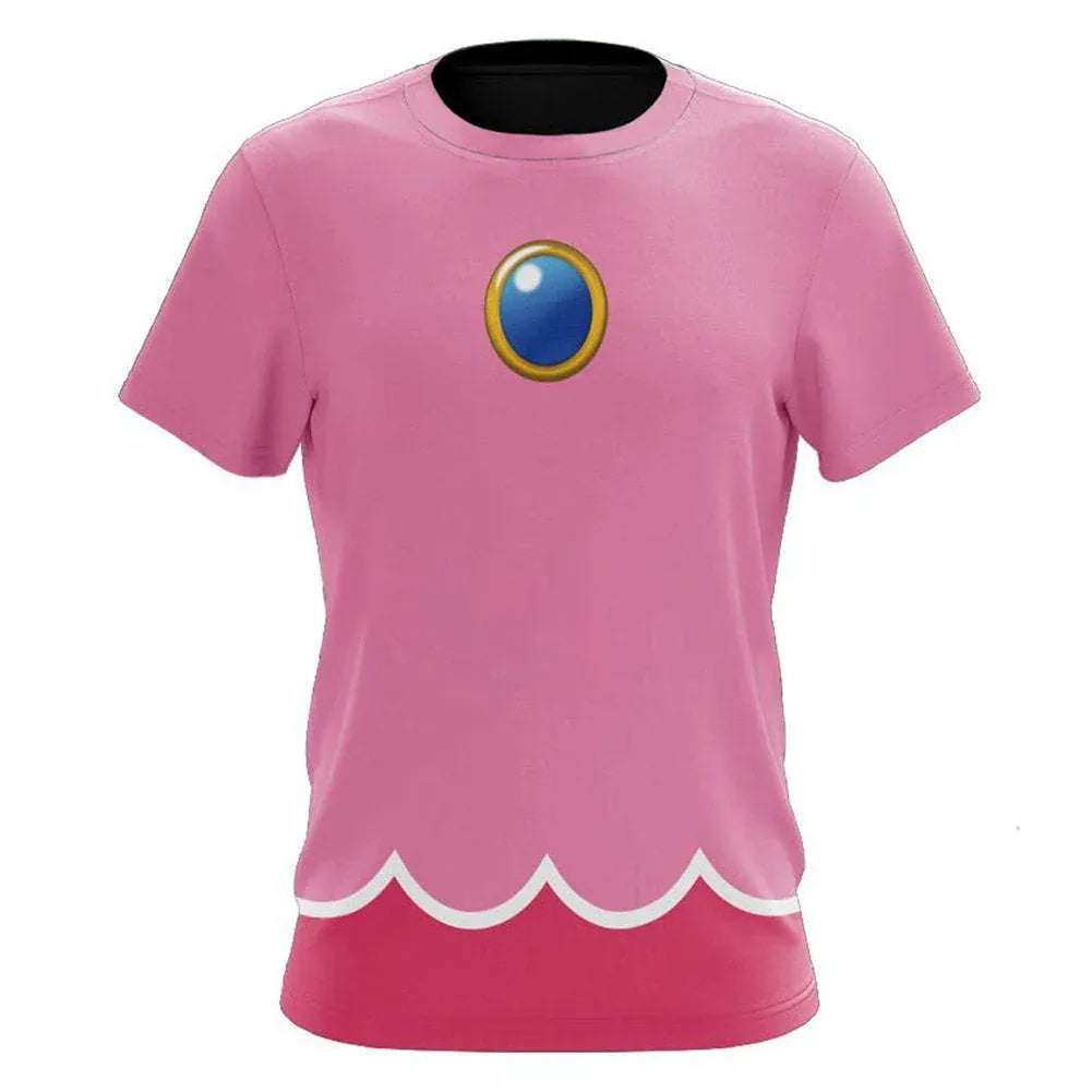 T-Shirt Cosplay Mario - Robe de la Princesse Peach