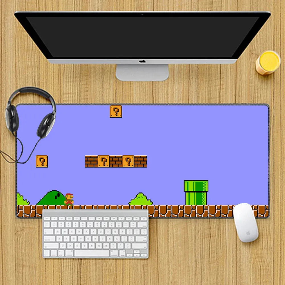 Tapis de Souris Mario XXL - Blocs Mystère en 8 Bits