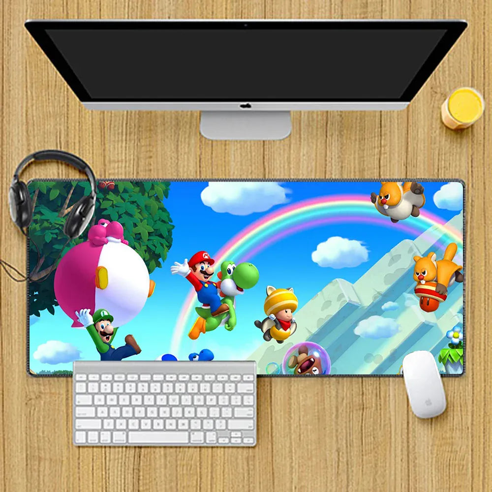 Tapis de Souris Mario XXL - Course sous l'Arc-en-Ciel