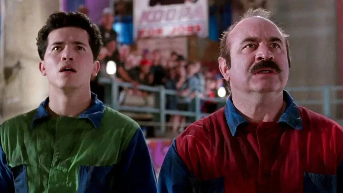 Photographie du film Super Mario Bros. de 1993, avec ses deux acteurs principaux