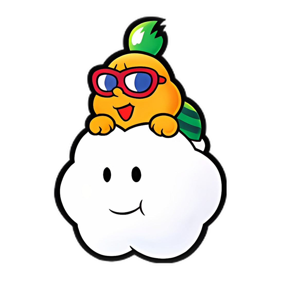 Lakilester, Lakitu à lunettes rouges, juché sur son nuage souriant