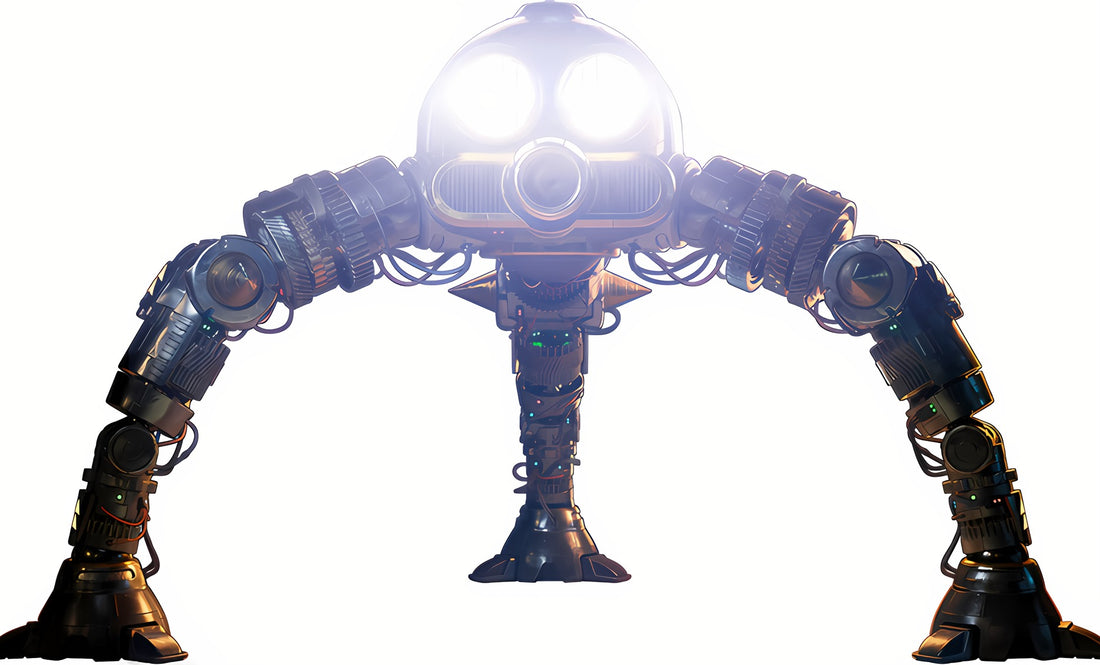 Mégapod, robot géant à trois pattes aux grands yeux lumineux, dans sa version de Super Mario Galaxy, le film