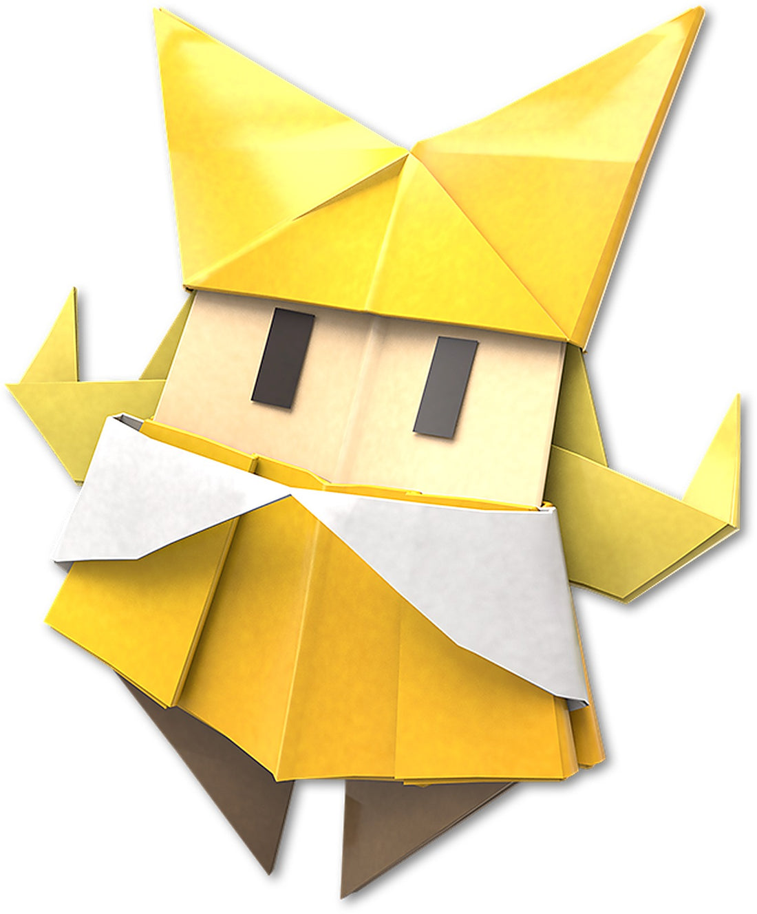 Olivia, la princesse origami de The Origami King, personnage entièrement en papier plié doré