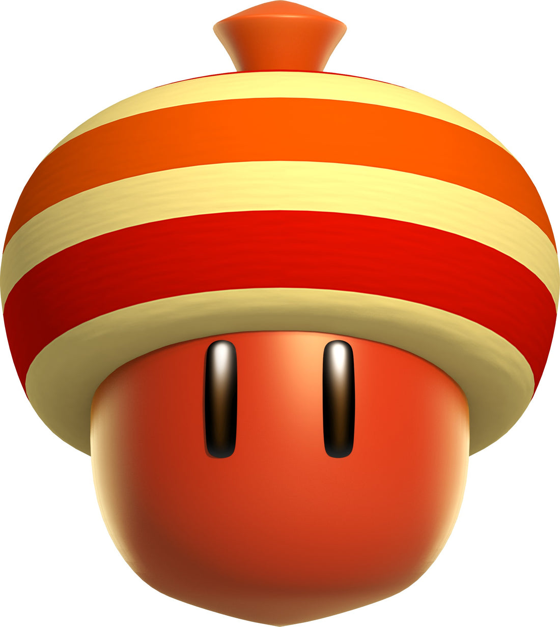 Le Super Gland, gland rayé de rouge et de jaune, l'objet qui transforme Mario en écureuil volant