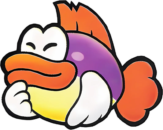 Sushie, Cheep Cheep orange et violette, les nageoires croisées
