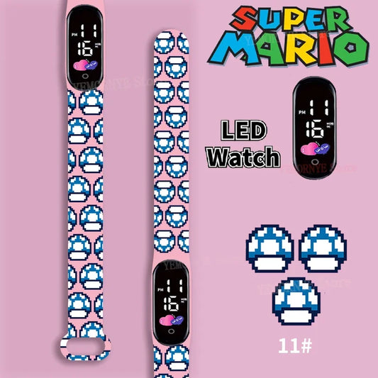 Montre Digitale Mario - Champignon Bleu