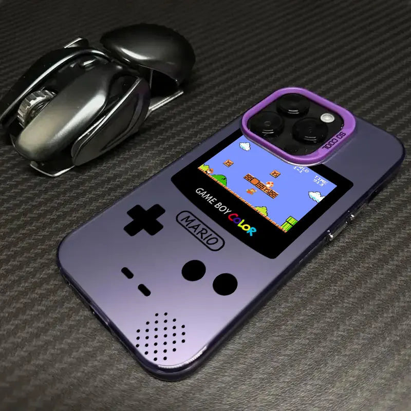 Coque iPhone Mario - Console Game Boy Color Violet