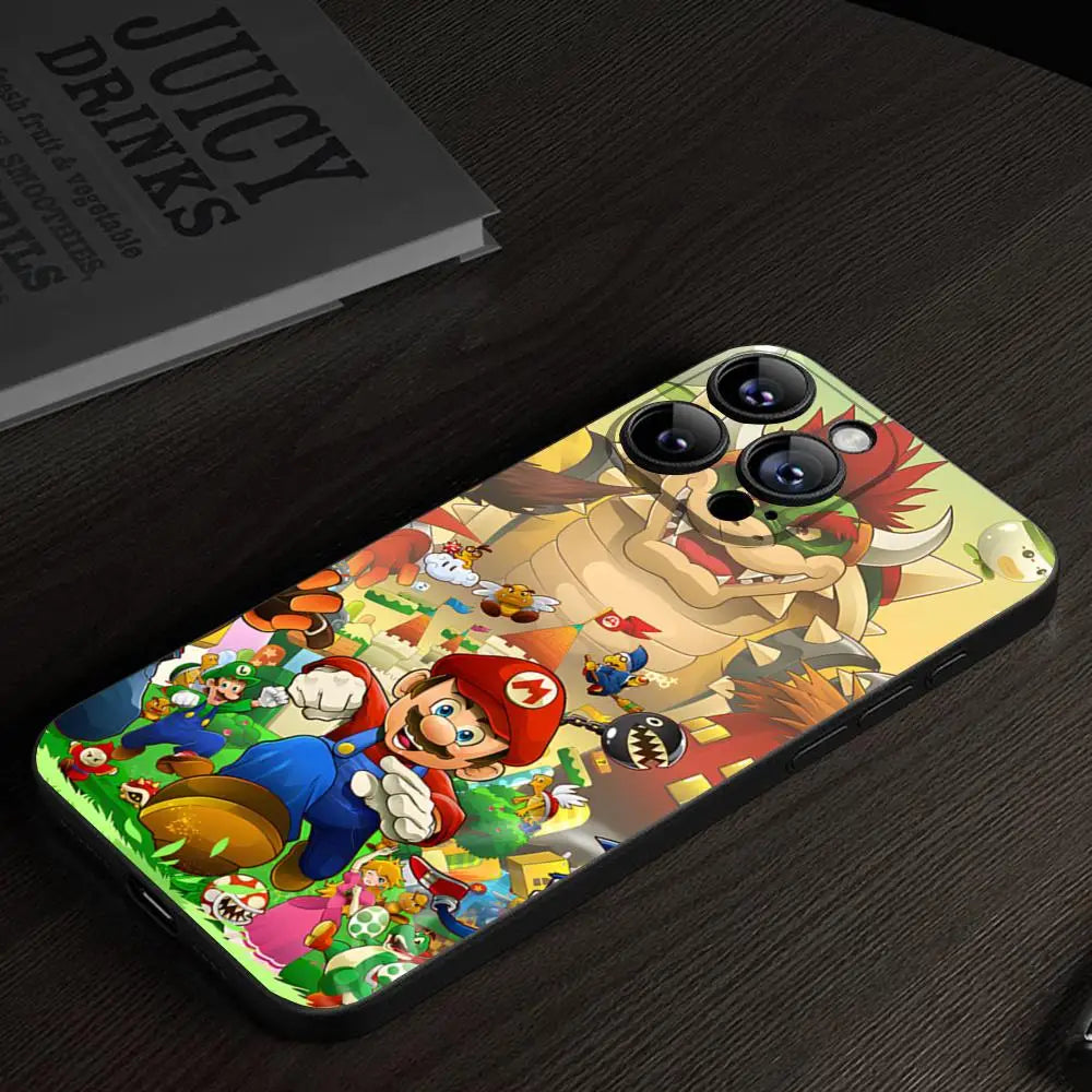 Coque iPhone Mario - Mario, Luigi et Bowser dans la Jungle