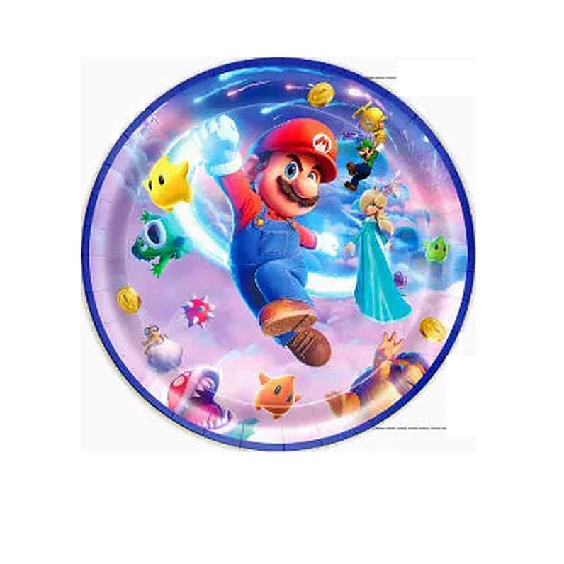 Décoration Anniversaire Mario - 10 Assiettes 18 cm