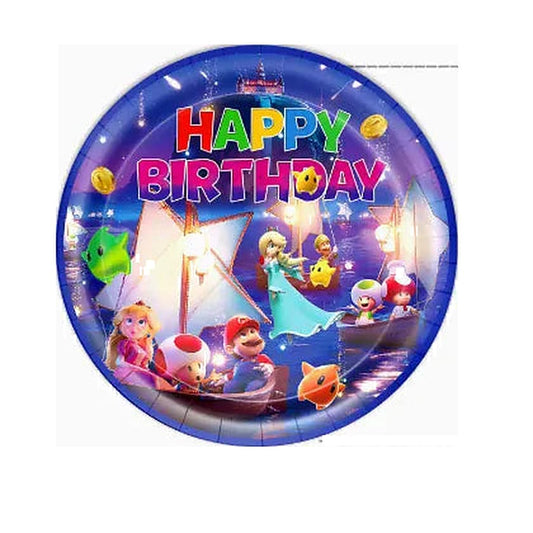 Décoration Anniversaire Mario - 10 Assiettes 23 cm