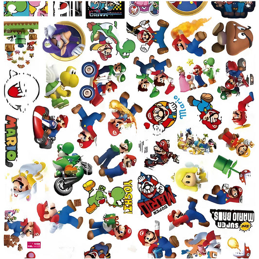Décoration Anniversaire Mario - 50 Stickers