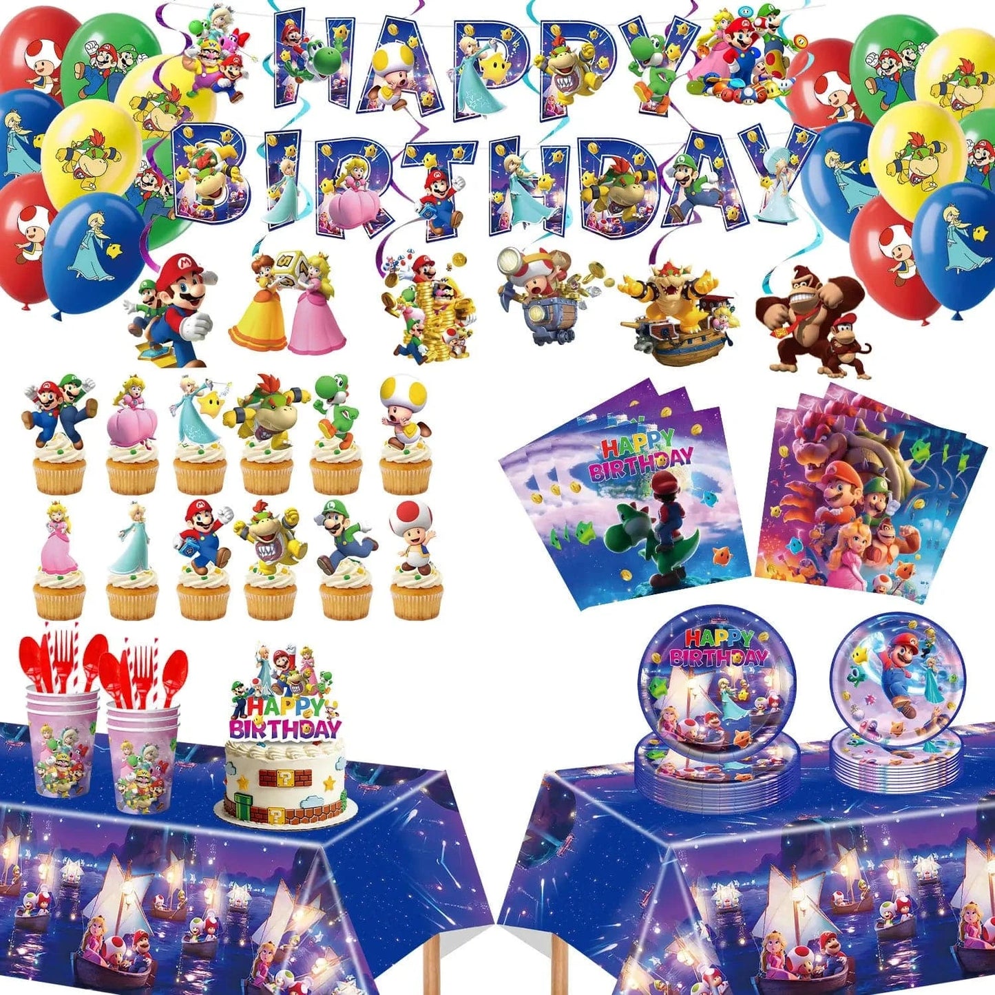 Décoration Anniversaire Mario - Kit Complet Fête