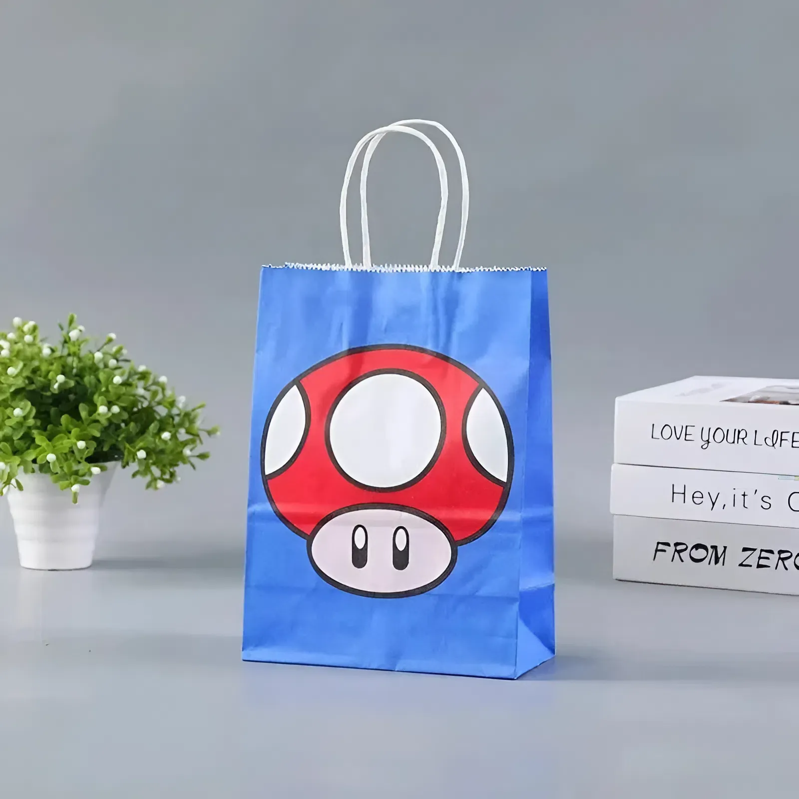 Décoration Anniversaire Mario - Sac en Papier
