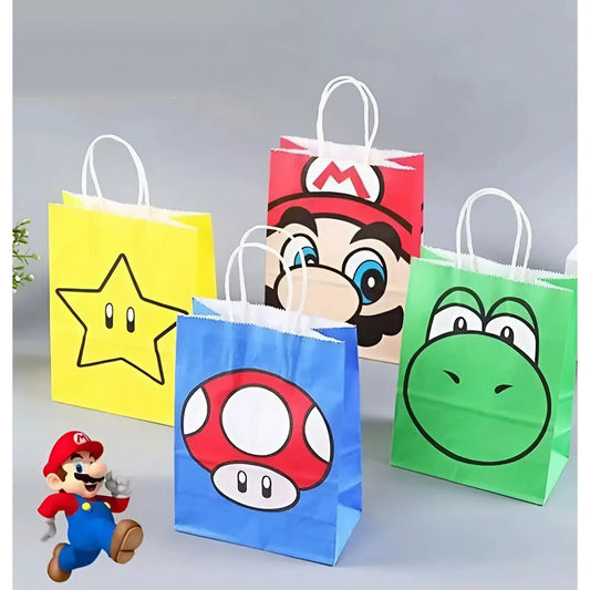 Décoration Anniversaire Mario - Sac en Papier