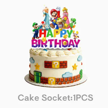 Décoration Anniversaire Mario - Topper de Gâteau