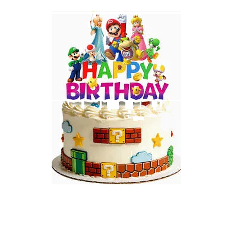 Décoration Anniversaire Mario - Topper de Gâteau