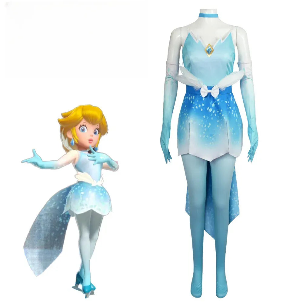Déguisement Mario - Cosplay Princesse Peach Bleue