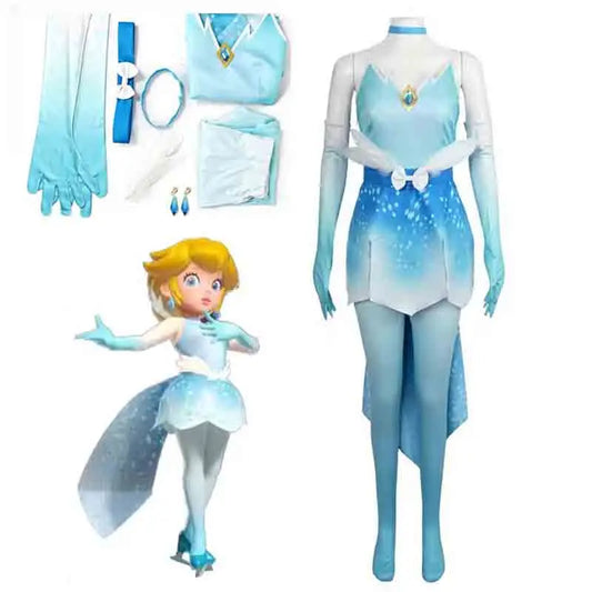 Déguisement Mario - Cosplay Princesse Peach Bleue