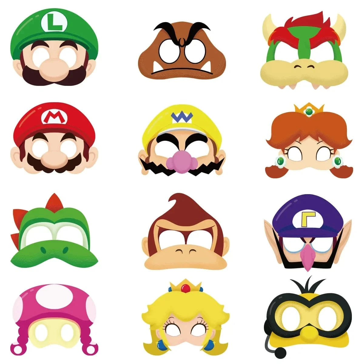 Déguisement Mario - Set de 12 Masques