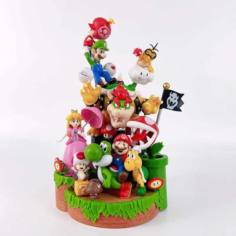 Figurine Mario - Diorama du Royaume Champignon - 28cm