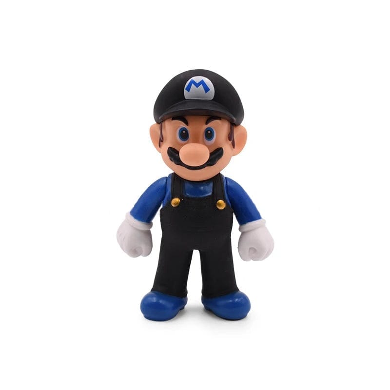 Figurine Mario en Tenue Noire et Bleue - 13cm