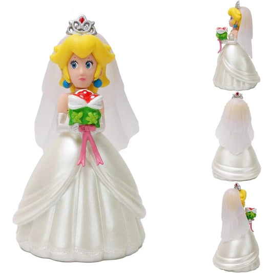 Figurine Mario - Peach en Robe de Mariée Blanche - 13cm