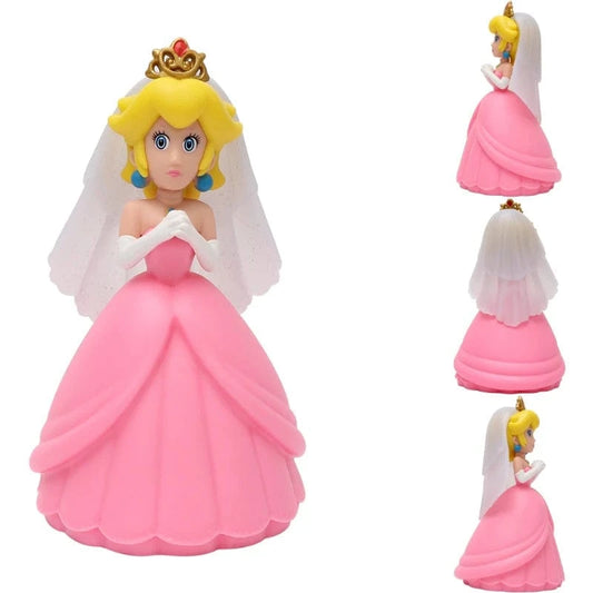 Figurine Mario - Peach en Robe de Mariée Rose - 13cm