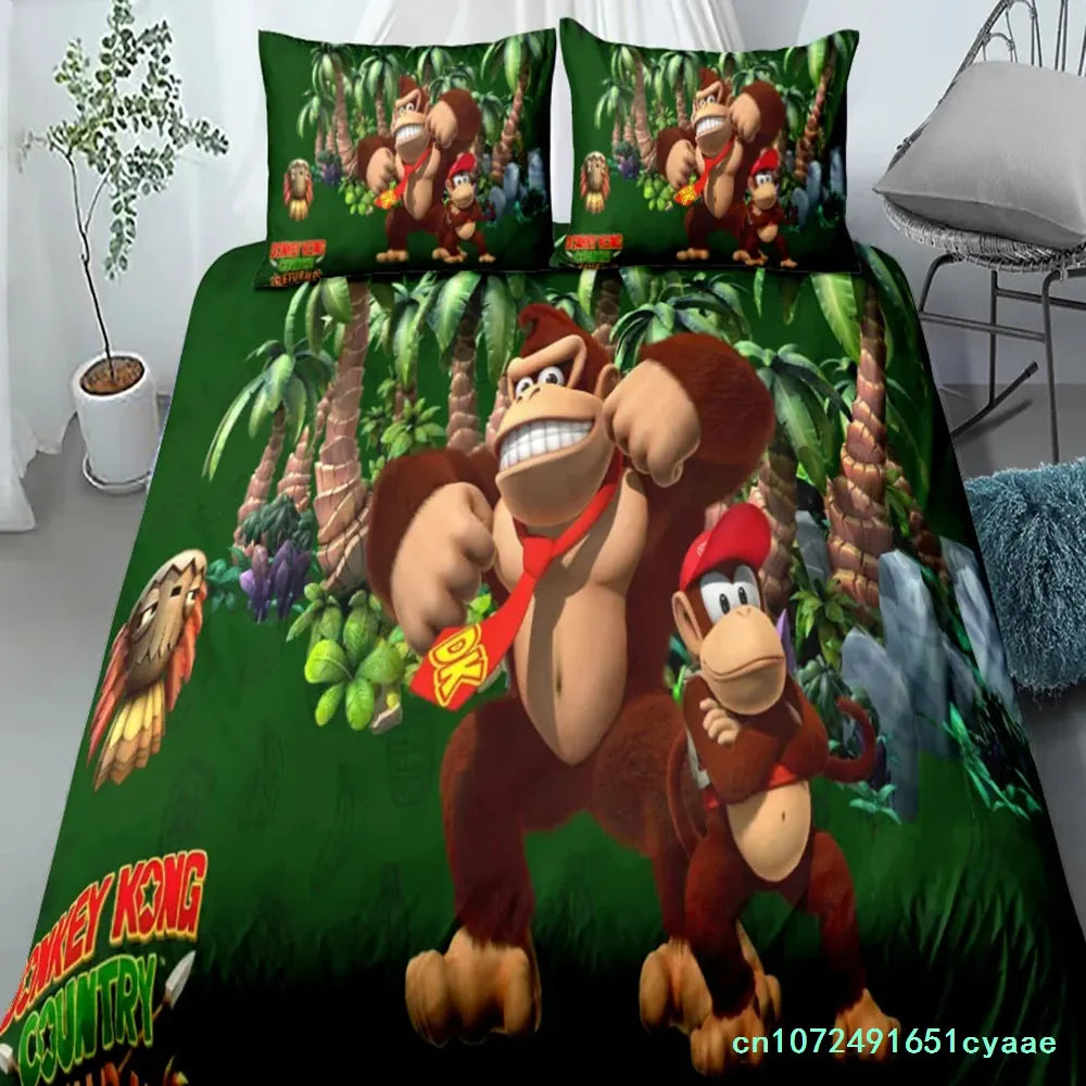 Housse de Couette Mario - Donkey Kong et Diddy Kong dans la Jungle
