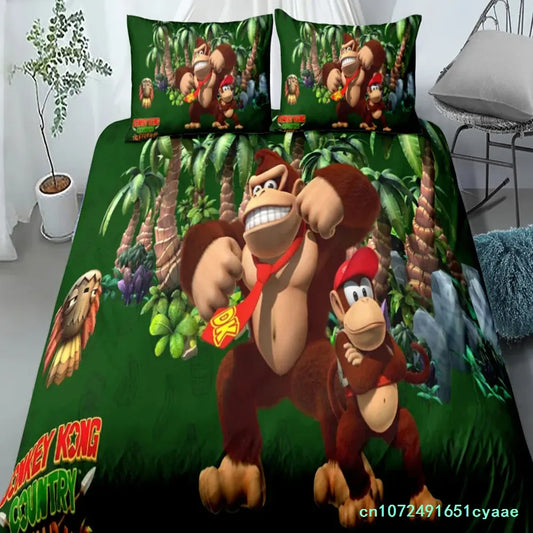 Housse de Couette Mario - Donkey Kong et Diddy Kong dans la Jungle