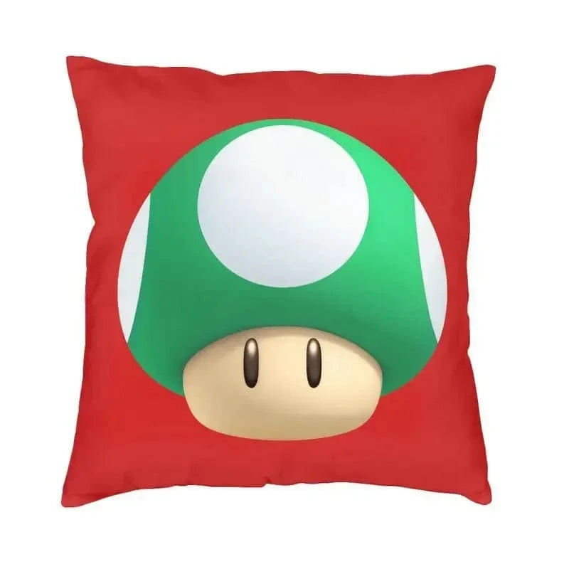 Mario Cushion Cover - Green 1UP Mushroom