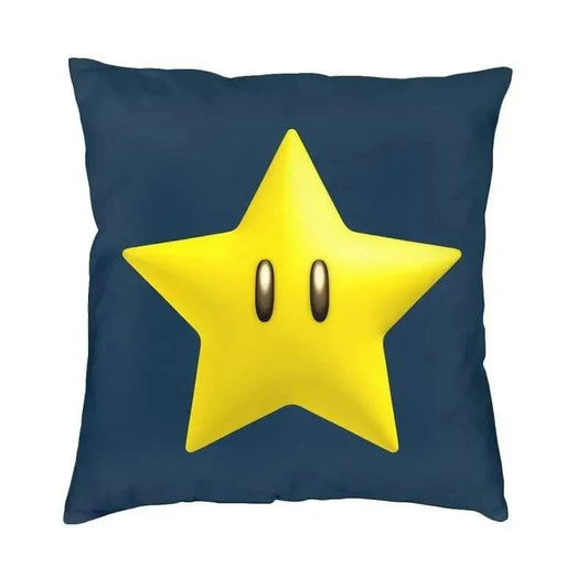 Mario Cushion Cover - Yellow Invincibility Star