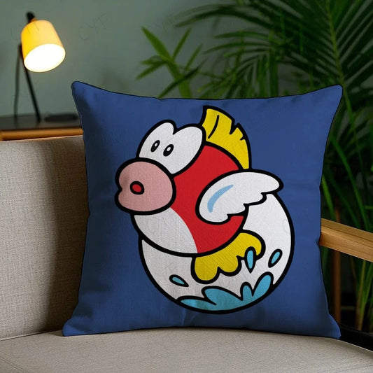 Mario Cushion Cover - "Cheep Cheep" Fish