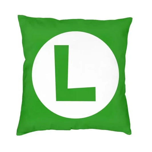 Mario Cushion Cover - Luigi's "L" Symbol