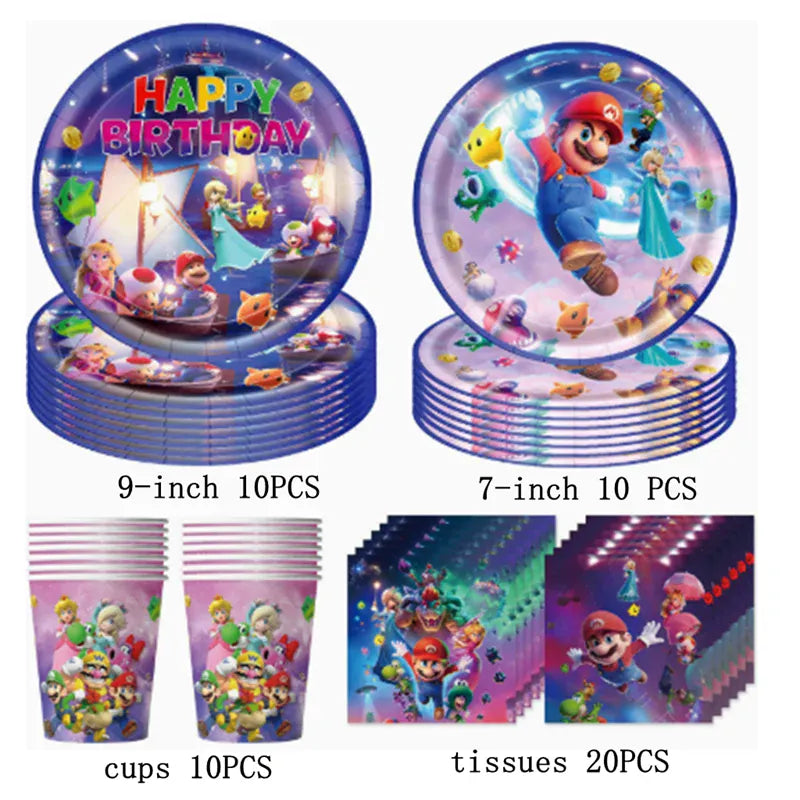 Kit Anniversaire Mario - 4 Pièces