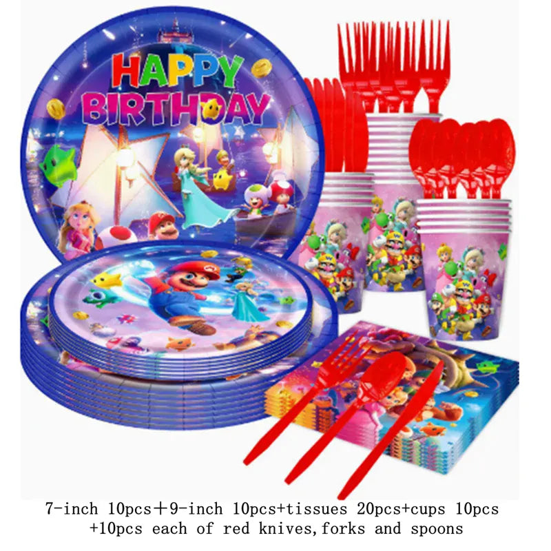 Kit Anniversaire Mario - 7 Pièces Modèle A