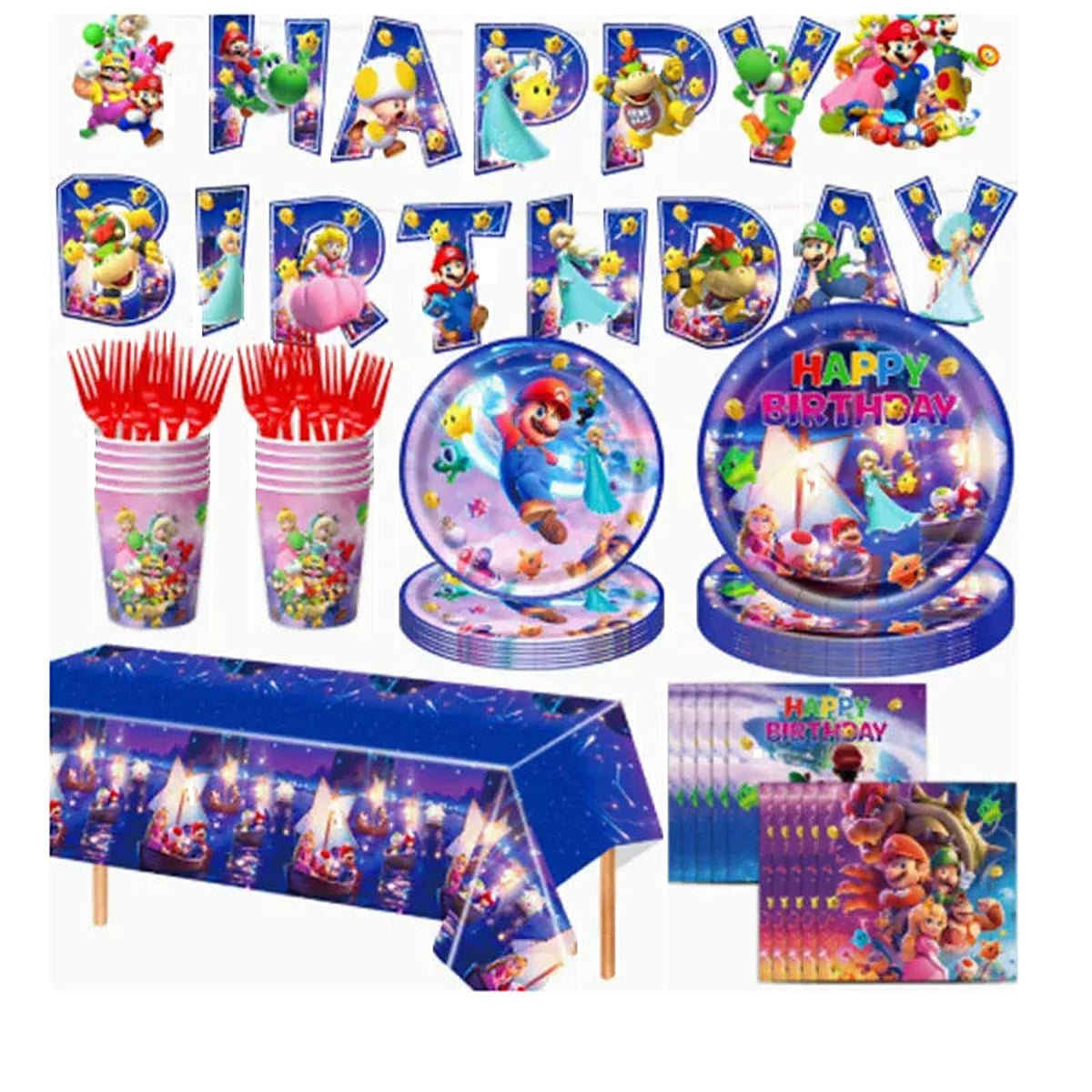 Kit Anniversaire Mario - 7 Pièces Modèle B