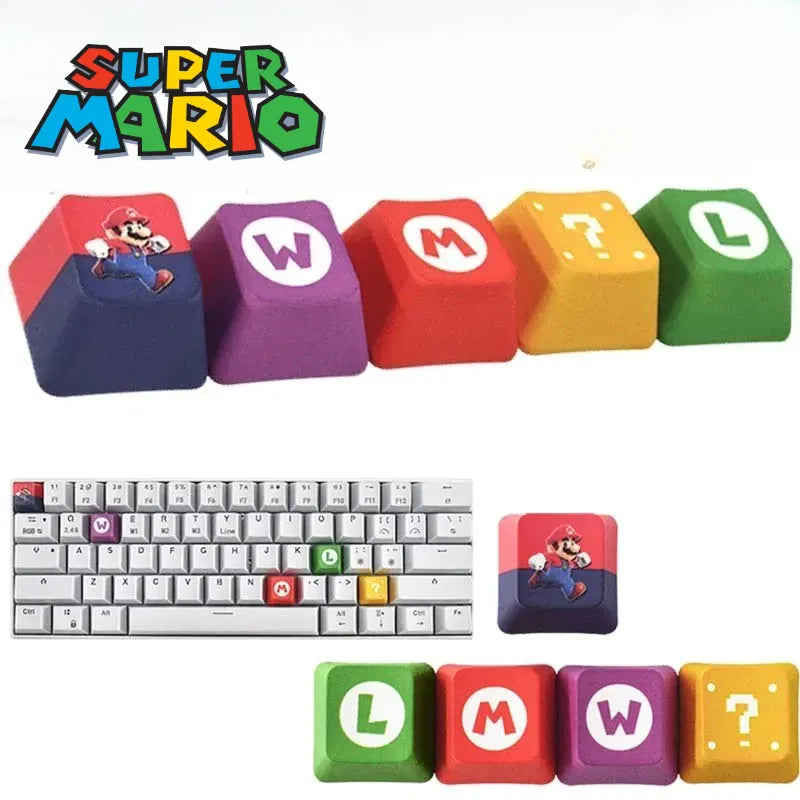 Lot de 5 Keycaps Mario - Touches de Clavier