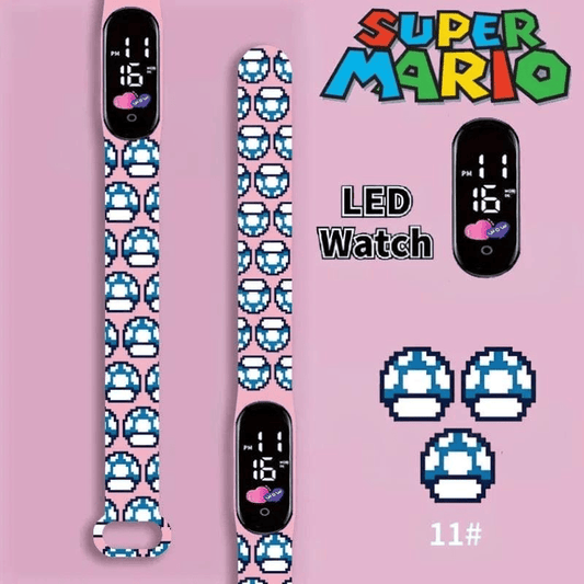 Montre Digitale Mario - Champignon Bleu