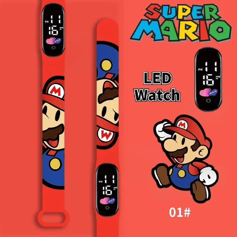 Montre Digitale Mario Rouge
